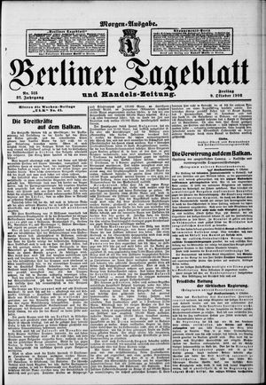 Berliner Tageblatt und Handels-Zeitung vom 09.10.1908