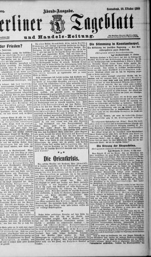 Berliner Tageblatt und Handels-Zeitung vom 10.10.1908
