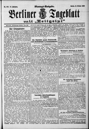 Berliner Tageblatt und Handels-Zeitung vom 12.10.1908