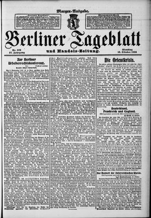 Berliner Tageblatt und Handels-Zeitung vom 13.10.1908