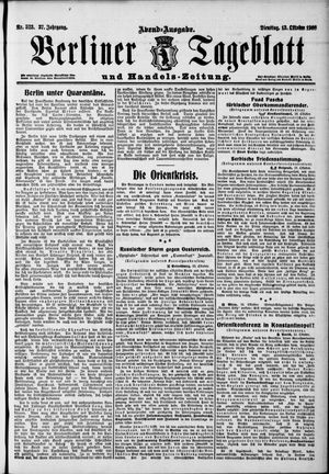 Berliner Tageblatt und Handels-Zeitung vom 13.10.1908