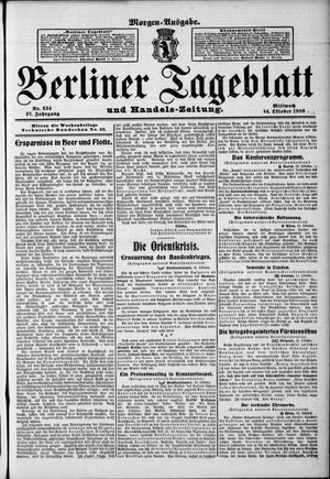 Berliner Tageblatt und Handels-Zeitung vom 14.10.1908