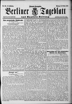 Berliner Tageblatt und Handels-Zeitung vom 19.10.1908