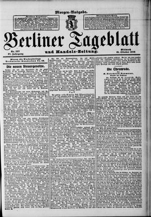 Berliner Tageblatt und Handels-Zeitung vom 21.10.1908