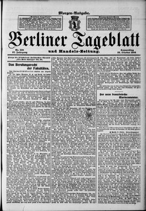 Berliner Tageblatt und Handels-Zeitung vom 22.10.1908