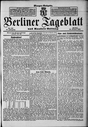 Berliner Tageblatt und Handels-Zeitung vom 23.10.1908