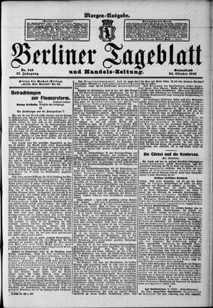 Berliner Tageblatt und Handels-Zeitung vom 24.10.1908