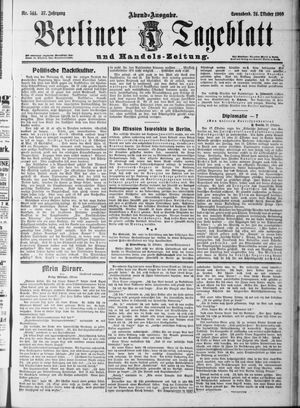 Berliner Tageblatt und Handels-Zeitung vom 24.10.1908