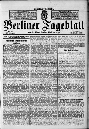 Berliner Tageblatt und Handels-Zeitung on Oct 25, 1908