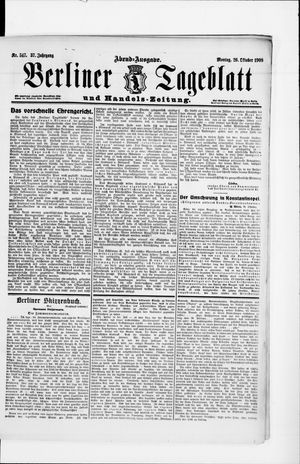 Berliner Tageblatt und Handels-Zeitung vom 26.10.1908