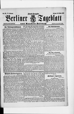 Berliner Tageblatt und Handels-Zeitung vom 30.10.1908
