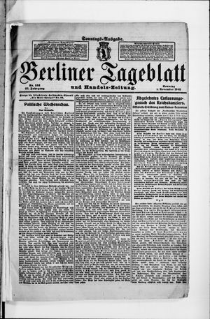 Berliner Tageblatt und Handels-Zeitung vom 01.11.1908