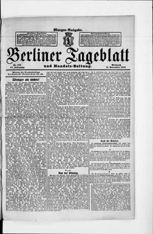 Berliner Tageblatt und Handels-Zeitung vom 11.11.1908