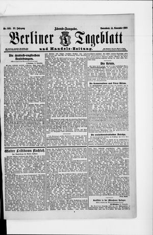 Berliner Tageblatt und Handels-Zeitung vom 14.11.1908