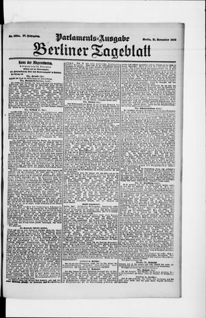 Berliner Tageblatt und Handels-Zeitung vom 21.11.1908