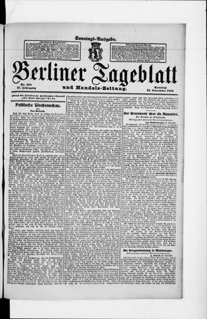 Berliner Tageblatt und Handels-Zeitung vom 22.11.1908