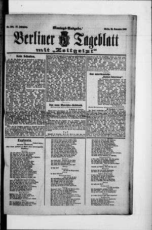 Berliner Tageblatt und Handels-Zeitung vom 23.11.1908