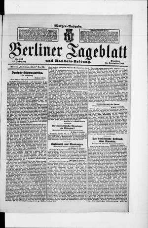 Berliner Tageblatt und Handels-Zeitung vom 24.11.1908