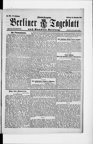 Berliner Tageblatt und Handels-Zeitung vom 24.11.1908