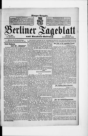 Berliner Tageblatt und Handels-Zeitung on Nov 25, 1908
