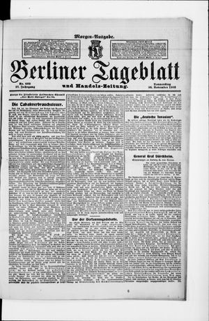 Berliner Tageblatt und Handels-Zeitung vom 26.11.1908