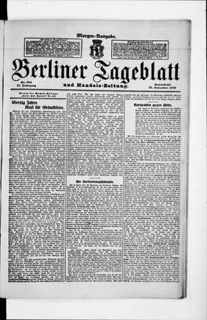 Berliner Tageblatt und Handels-Zeitung on Nov 28, 1908