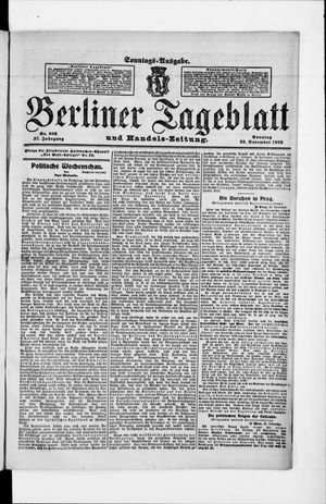 Berliner Tageblatt und Handels-Zeitung vom 29.11.1908