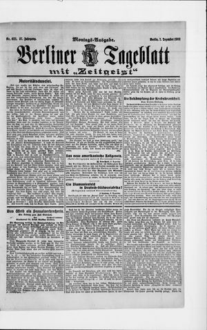 Berliner Tageblatt und Handels-Zeitung on Dec 7, 1908