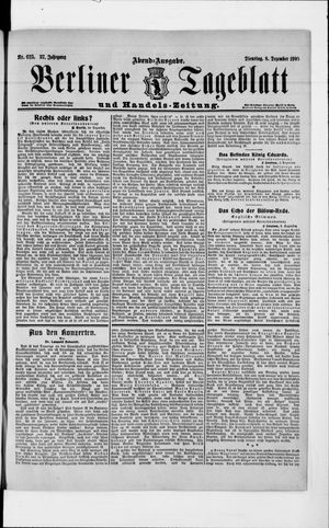 Berliner Tageblatt und Handels-Zeitung vom 08.12.1908