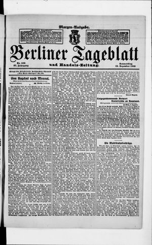 Berliner Tageblatt und Handels-Zeitung vom 10.12.1908