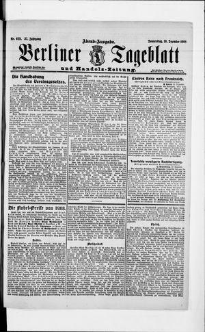 Berliner Tageblatt und Handels-Zeitung vom 10.12.1908