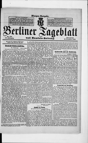 Berliner Tageblatt und Handels-Zeitung vom 12.12.1908