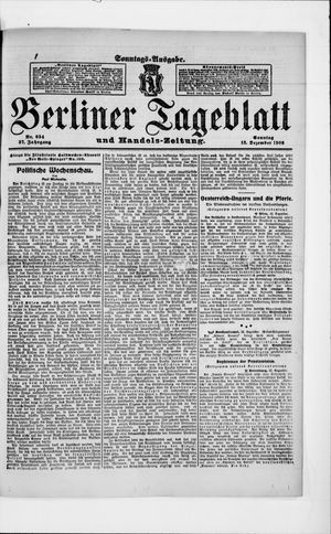 Berliner Tageblatt und Handels-Zeitung vom 13.12.1908