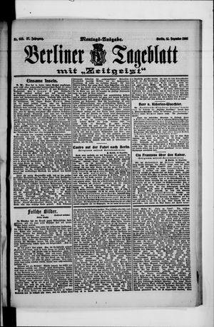 Berliner Tageblatt und Handels-Zeitung vom 14.12.1908