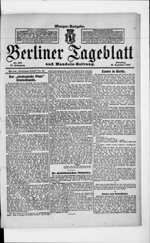 Berliner Tageblatt und Handels-Zeitung vom 15.12.1908
