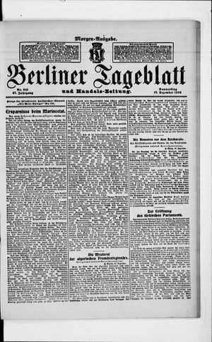 Berliner Tageblatt und Handels-Zeitung vom 17.12.1908