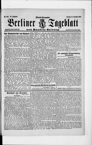 Berliner Tageblatt und Handels-Zeitung vom 18.12.1908
