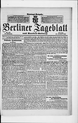 Berliner Tageblatt und Handels-Zeitung vom 20.12.1908