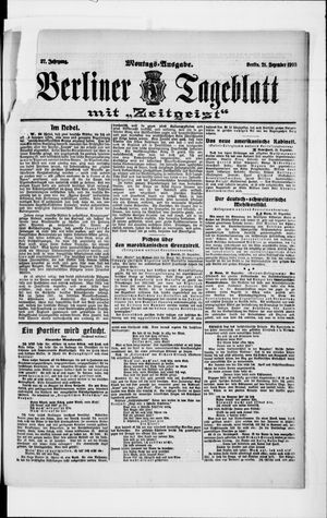Berliner Tageblatt und Handels-Zeitung vom 21.12.1908