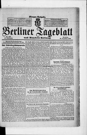 Berliner Tageblatt und Handels-Zeitung vom 22.12.1908