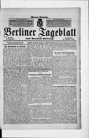 Berliner Tageblatt und Handels-Zeitung vom 24.12.1908
