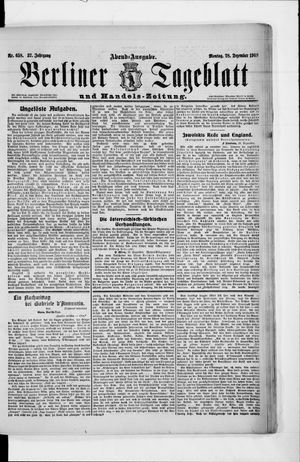 Berliner Tageblatt und Handels-Zeitung vom 28.12.1908