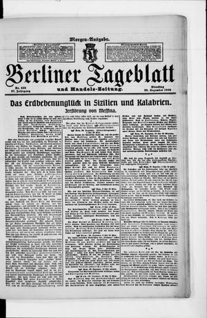 Berliner Tageblatt und Handels-Zeitung vom 29.12.1908