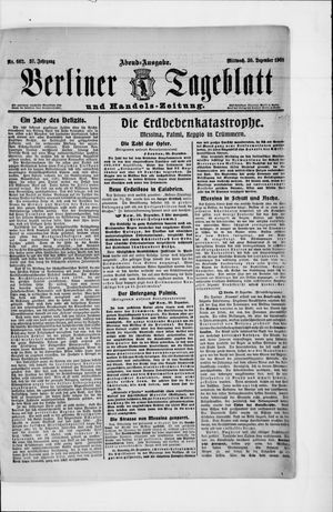 Berliner Tageblatt und Handels-Zeitung vom 30.12.1908