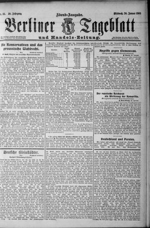 Berliner Tageblatt und Handels-Zeitung vom 20.01.1909