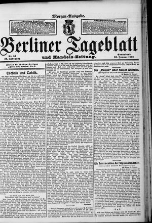 Berliner Tageblatt und Handels-Zeitung on Jan 30, 1909