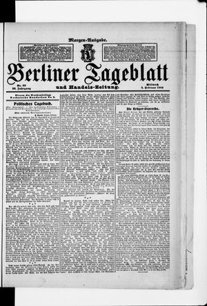 Berliner Tageblatt und Handels-Zeitung vom 03.02.1909