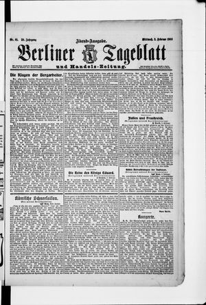 Berliner Tageblatt und Handels-Zeitung vom 03.02.1909