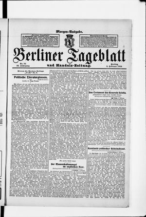 Berliner Tageblatt und Handels-Zeitung on Feb 5, 1909