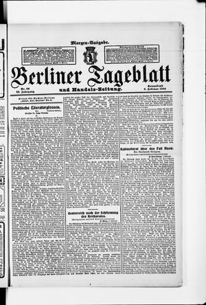 Berliner Tageblatt und Handels-Zeitung vom 06.02.1909